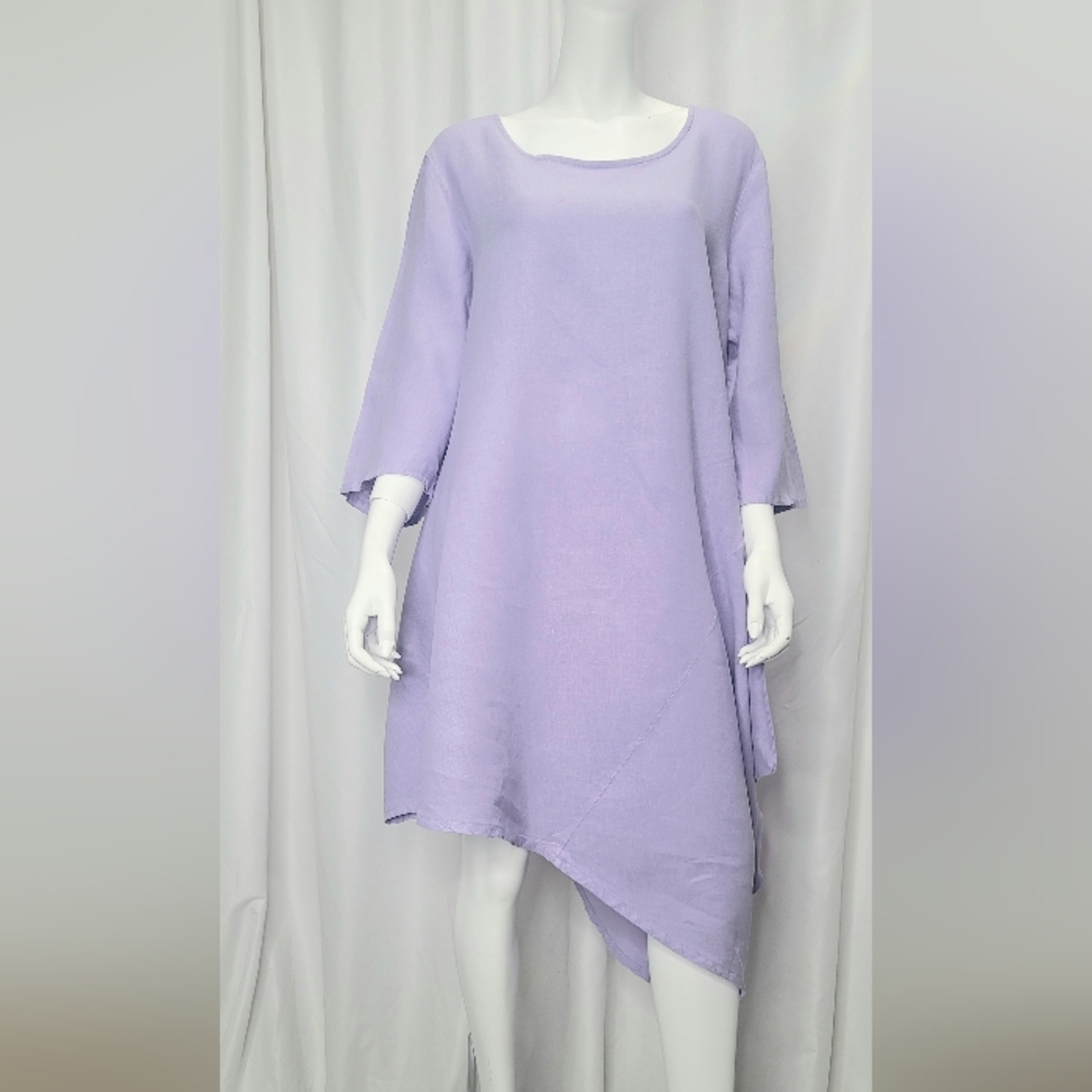 Bryn Walker Purple Asymmetrical Tiered Resort Dress